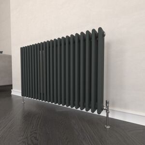 Ebern Designs Traditional 2 3 Column Radiator Cast Iron Style Heating Anthracite 60cm H x 101cm W x 10cm D