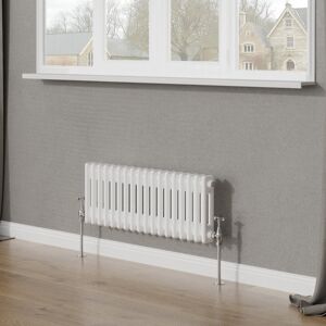 Belfry Heating Tryphosa Traditional 2 Column Horizontal Designer Radiator White 30cm H x 83cm W