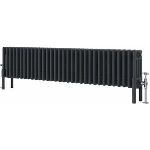 Symple Stuff Altynay Horizontal Traditional 4 Column Radiator Anthracite 300mm H x 1460mm W x 140mm D Symple Stuff Altynay Horizontal Traditional 4 Column Radiator Anthracite 300mm H x 1460mm W x 140mm D