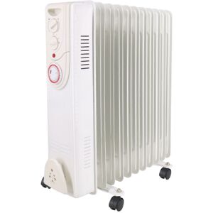 Belfry Heating Brecken Oil Filled Radiator 11 Fin 2500W Portable Electric Heater with 24H Timer White 63cm H X 24cm W X 50cm D Belfry Heating Brecken Oil Filled Radiator 11 Fin 2500W Portable Electric Heater with 24H Timer White 63cm H X 24cm W X 50cm D