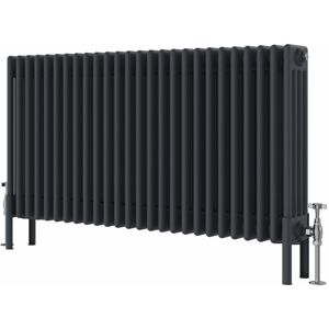 Symple Stuff Altynay Horizontal Traditional 4 Column Radiator Anthracite 600mm H x 1190mm W x 140mm D Symple Stuff Altynay Horizontal Traditional 4 Column Radiator Anthracite 600mm H x 1190mm W x 140mm D