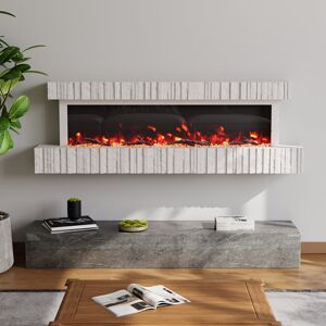 Belfry Heating Wifi Wall Mounted Electric Fireplace with Remote Control,12 Flame Colours White 50cm H X 150cm W X 18cm D Belfry Heating Wifi Wall Mounted Electric Fireplace with Remote Control,12 Flame Colours White 50cm H X 150cm W X 18cm D