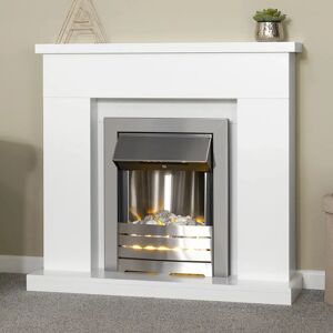 Adam Lomond Electric Fire Suite Pure White 92.8cm H X 100cm W X 30cm D Adam Lomond Electric Fire Suite Pure White 92.8cm H X 100cm W X 30cm D