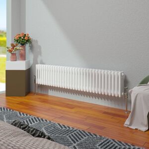 Belfry Heating Vallie Horizontal Traditional Column Cast Iron Style Designer Radiator White 30cm H x 146cm W Belfry Heating Vallie Horizontal Traditional Column Cast Iron Style Designer Radiator White 30cm H x 146cm W