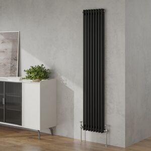 Belfry Heating Brunner Vertical Traditional Column Radiator Black 1800mm H x380mm W x 70mm D Belfry Heating Brunner Vertical Traditional Column Radiator Black 1800mm H x380mm W x 70mm D