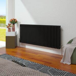 Belfry Heating Trahan Horizontal Traditional Column Radiator Black Black 60cm H x 146.2cm W x 10cm D Belfry Heating Trahan Horizontal Traditional Column Radiator Black Black 60cm H x 146.2cm W x 10cm D