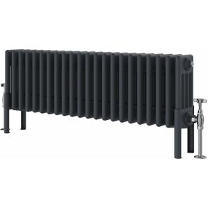 Symple Stuff Altynay Horizontal Traditional 4 Column Radiator Anthracite 300mm H x 1010mm W x 140mm D Symple Stuff Altynay Horizontal Traditional 4 Column Radiator Anthracite 300mm H x 1010mm W x 140mm D