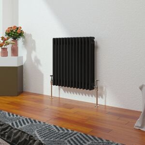 Belfry Heating Peasely Horizontal Traditional Column Radiator Black 60cm H x 60.7cm W x 10cm D Belfry Heating Peasely Horizontal Traditional Column Radiator Black 60cm H x 60.7cm W x 10cm D