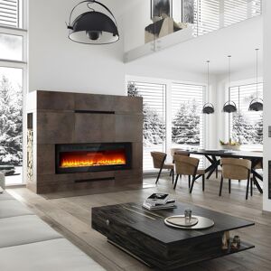 Metro 40"/102cm Electric Fireplace with Remote Included 12 Flame Colours, 3 in 1 Wall Mounted Freestanding & Recessed Electric Fire Heater, 2 Heat Settings Natural 43cm H x 183cm W x 10cm D Metro 40"/102cm Electric Fireplace with Remote Included 12 Flame Colours, 3 in 1 Wall Mounted Freestanding & Recessed Electric Fire Heater, 2 Heat Settings Natural 43cm H x 183cm W x 10cm D