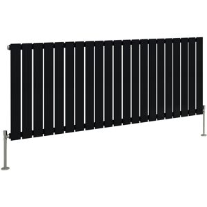 Belfry Heating Adah Horizontal Single Flat Panel Radiator Black 600mm H x 1428mm W x 52mm D Belfry Heating Adah Horizontal Single Flat Panel Radiator Black 600mm H x 1428mm W x 52mm D