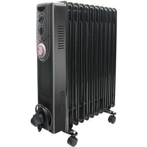 Belfry Heating Brecken Oil Filled Radiator 11 Fin 2500W Portable Electric Heater with 24H Timer Black 63cm H X 24cm W X 50cm D Belfry Heating Brecken Oil Filled Radiator 11 Fin 2500W Portable Electric Heater with 24H Timer Black 63cm H X 24cm W X 50cm D