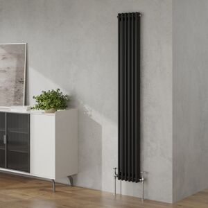 Belfry Heating Brunner Vertical Traditional Column Radiator Black 1800mm H x290mm W x 70mm D Belfry Heating Brunner Vertical Traditional Column Radiator Black 1800mm H x290mm W x 70mm D