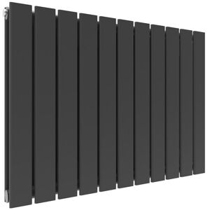 Belfry Heating Tanya Horizontal Flat Panel Radiator Anthracite 60cm H x 83.6cm W x 6.1cm D Belfry Heating Tanya Horizontal Flat Panel Radiator Anthracite 60cm H x 83.6cm W x 6.1cm D