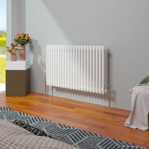 Belfry Heating Vallie Horizontal Traditional Column Cast Iron Style Designer Radiator White 60cm H x 101cm W Belfry Heating Vallie Horizontal Traditional Column Cast Iron Style Designer Radiator White 60cm H x 101cm W