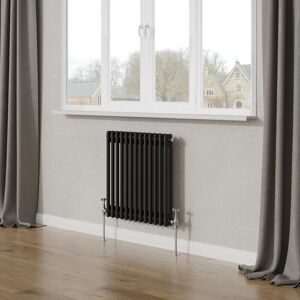 Belfry Heating Peasely Horizontal Traditional Column Radiator Black 60cm H x 60.5cm W x 7cm D Belfry Heating Peasely Horizontal Traditional Column Radiator Black 60cm H x 60.5cm W x 7cm D