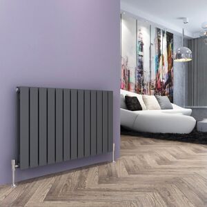 Belfry Heating Tanya Horizontal Flat Panel Radiator Anthracite 60cm H x 98.8cm W x 6.1cm D Belfry Heating Tanya Horizontal Flat Panel Radiator Anthracite 60cm H x 98.8cm W x 6.1cm D