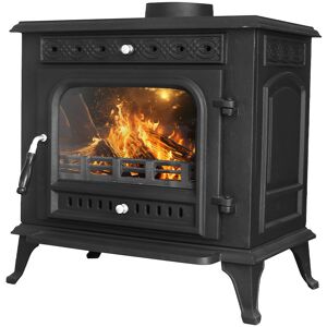 Ophelia & Co. Taumsauk 10KW Multifuel Stove Cast Iron Log Wood Burner Fireplace Black 50.8cm H X 63cm W X 41.1cm D Ophelia & Co. Taumsauk 10KW Multifuel Stove Cast Iron Log Wood Burner Fireplace Black 50.8cm H X 63cm W X 41.1cm D