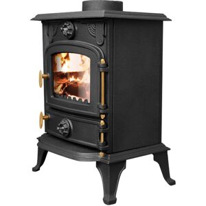 Ophelia & Co. Knollview 5KW Multifuel Log Wood Burner Fireplace Freestanding Stove Black 58.4cm H X 44.5cm W X 32.7cm D Ophelia & Co. Knollview 5KW Multifuel Log Wood Burner Fireplace Freestanding Stove Black 58.4cm H X 44.5cm W X 32.7cm D