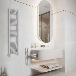 Belfry Heating Cano Curved Heated Towel Rail Radiator Bathroom Ladder Warmer Chrome 160cm H x 40cm W x 4.5cm D Belfry Heating Cano Curved Heated Towel Rail Radiator Bathroom Ladder Warmer Chrome 160cm H x 40cm W x 4.5cm D