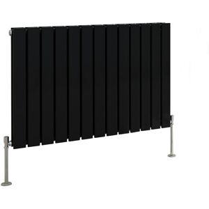 Belfry Heating Shonda Horizontal Double Flat Panel Radiator Normal Black 60cm H x 88.4cm W Belfry Heating Shonda Horizontal Double Flat Panel Radiator Normal Black 60cm H x 88.4cm W