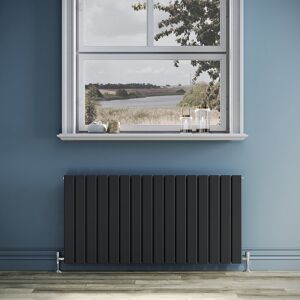 Belfry Heating Tanya Horizontal Flat Panel Radiator Anthracite 60cm H x 121.6cm W x 6.1cm D Belfry Heating Tanya Horizontal Flat Panel Radiator Anthracite 60cm H x 121.6cm W x 6.1cm D