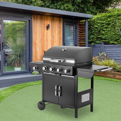 Belfry Kitchen Mabel 5 - Burner Free Standing Liquid Propane 30000 BTU Gas Grill with Side Burne Black 5 Belfry Kitchen Mabel 5 - Burner Free Standing Liquid Propane 30000 BTU Gas Grill with Side Burne Black 5