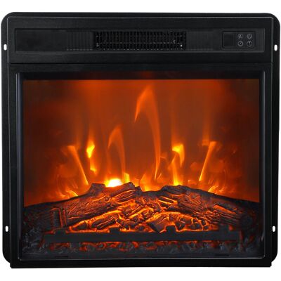17 Stories Electric Fireplace Insert, 3D Flame Effect with Realistic Log Bed, 1400W Heater, Remote Control with Weekly Timer Black 43.6cm H x 45.7cm W x 12.9cm D 17 Stories Electric Fireplace Insert, 3D Flame Effect with Realistic Log Bed, 1400W Heater, Remote Control with Weekly Timer Black 43.6cm H x 45.7cm W x 12.9cm D