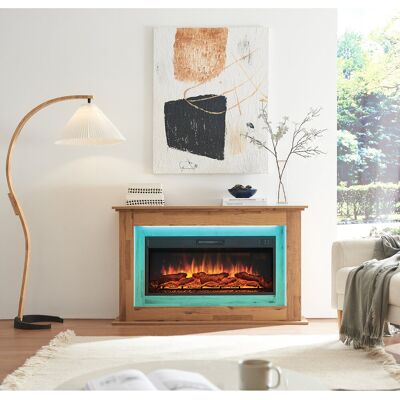 FLAMEKO Savannah Freestanding Electric Fireplace Suite, 2kW Heater, Remote Dark Bronx Oak 78.5cm H x 128cm W x 25cm D FLAMEKO Savannah Freestanding Electric Fireplace Suite, 2kW Heater, Remote Dark Bronx Oak 78.5cm H x 128cm W x 25cm D