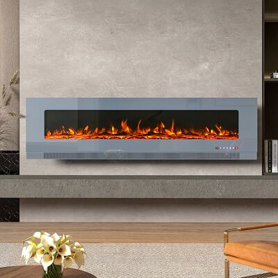 Tanisha Belfry Heating Electric Inset Fire Grey 50cm H x 183cm W x 12cm D Tanisha Belfry Heating Electric Inset Fire Grey 50cm H x 183cm W x 12cm D