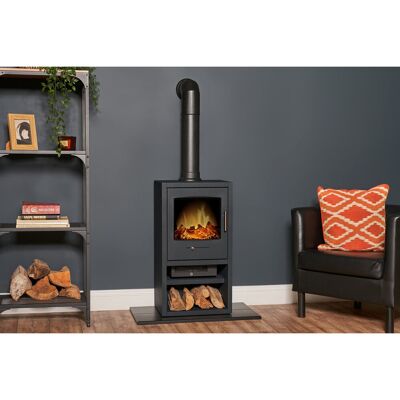 Bergen Adam 42.4Cm W Electric Stove Charcoal Grey 133.9cm H X 42.4cm W X 33.3cm D Bergen Adam 42.4Cm W Electric Stove Charcoal Grey 133.9cm H X 42.4cm W X 33.3cm D