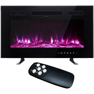 Belfry Heating Shirleen Recessed Electric Fire Black 43cm H X 76.2cm W X 10.4cm D Belfry Heating Shirleen Recessed Electric Fire Black 43cm H X 76.2cm W X 10.4cm D