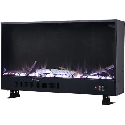Belfry Heating Recessed Electric Fireplace with Remote Control,12 Flame Colours Black 47cm H X 83cm W X 18cm D Belfry Heating Recessed Electric Fireplace with Remote Control,12 Flame Colours Black 47cm H X 83cm W X 18cm D