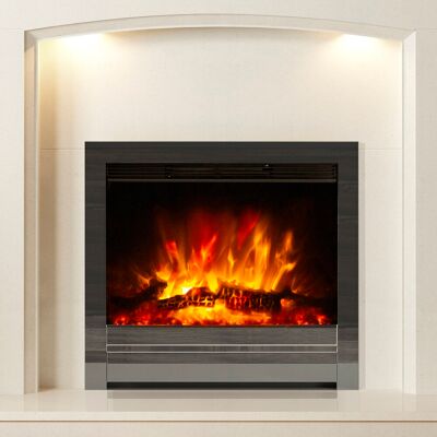 Flare Beam Edge 22" Inset Electric Fire Black Nickel 60.3cm H X 66.1cm W X 11.2cm D Flare Beam Edge 22" Inset Electric Fire Black Nickel 60.3cm H X 66.1cm W X 11.2cm D