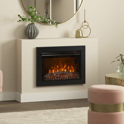 Flare Adali Wall Inset Electric Fire Black 48.8cm H X 66cm W X 20.6cm D Flare Adali Wall Inset Electric Fire Black 48.8cm H X 66cm W X 20.6cm D
