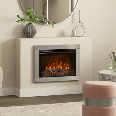 Flare Adali Wall Inset Electric Fire Chrome 48.8cm H X 66cm W X 20.6cm D Flare Adali Wall Inset Electric Fire Chrome 48.8cm H X 66cm W X 20.6cm D