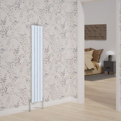 Belfry Heating Briscoe Vertical Single Flat Panel Radiator White 160cm H x 27.2cm W x 5.2cm D Belfry Heating Briscoe Vertical Single Flat Panel Radiator White 160cm H x 27.2cm W x 5.2cm D