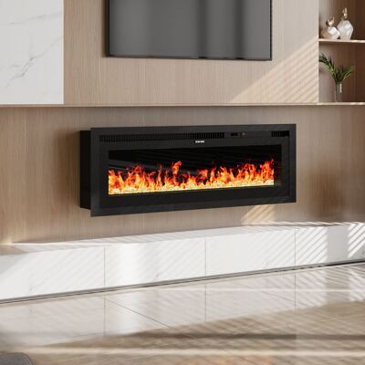 Latitude Run Electric Fireplace with Remote Included, 12 Flame Colours Black 45cm H x 106cm W x 14cm D Latitude Run Electric Fireplace with Remote Included, 12 Flame Colours Black 45cm H x 106cm W x 14cm D