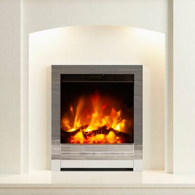 Flare Beam Edge 16" Inset Electric Fire Chrome 59.3cm H X 50.9cm W X 11.2cm D Flare Beam Edge 16" Inset Electric Fire Chrome 59.3cm H X 50.9cm W X 11.2cm D