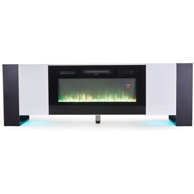 Metro Lane 178cm W Electric Fireplace Black/White Metro Lane 178cm W Electric Fireplace Black/White