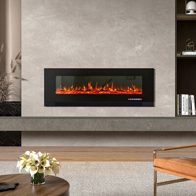 Tanisha Belfry Heating Electric Inset Fire Black 50cm H x 127cm W x 12cm D Tanisha Belfry Heating Electric Inset Fire Black 50cm H x 127cm W x 12cm D