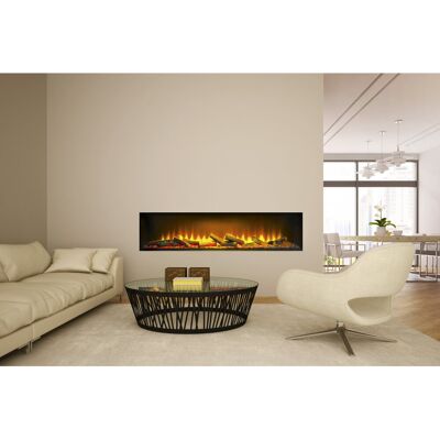Adelynn Belfry Heating Electric Fire Black 49cm H x 130.4cm W x 23.5cm D Adelynn Belfry Heating Electric Fire Black 49cm H x 130.4cm W x 23.5cm D