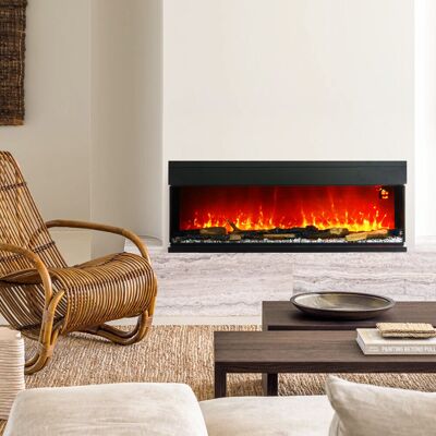 Symple Stuff Electric Fireplace Black 50cm H x 127cm W x 26cm D Symple Stuff Electric Fireplace Black 50cm H x 127cm W x 26cm D