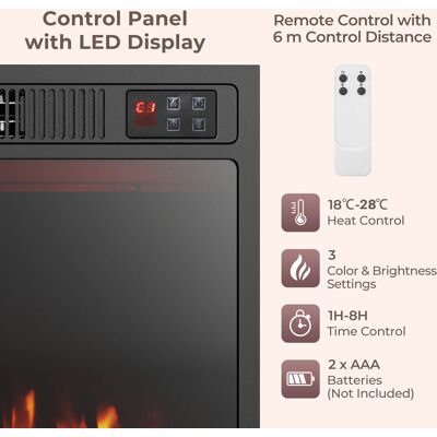 17 Stories 23 Inches Electric Fireplace Insert 750W/1500W Fireplace Heater-Black Black 43.4cm H X 58.4cm W X 12.9cm D 17 Stories 23 Inches Electric Fireplace Insert 750W/1500W Fireplace Heater-Black Black 43.4cm H X 58.4cm W X 12.9cm D
