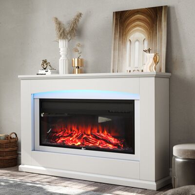 Belfry Heating Luisa Fires & Fireplaces 122cm W Electric Fire with Multi-Color Flame White 87.6cm H X 122cm W X 28.8cm D Belfry Heating Luisa Fires & Fireplaces 122cm W Electric Fire with Multi-Color Flame White 87.6cm H X 122cm W X 28.8cm D