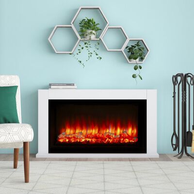 Suncrest Lumley Electric Fireplace Suite White 67.5cm H X 121.5cm W X 33cm D Suncrest Lumley Electric Fireplace Suite White 67.5cm H X 121.5cm W X 33cm D