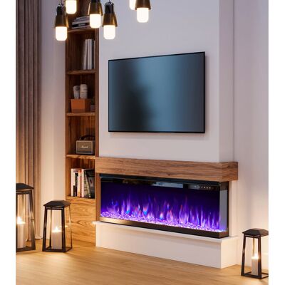 Belfry Heating France Belfry 3-Sided Electric Fireplace Heating 1800W Black 44cm H x 102cm W x 20cm D Belfry Heating France Belfry 3-Sided Electric Fireplace Heating 1800W Black 44cm H x 102cm W x 20cm D