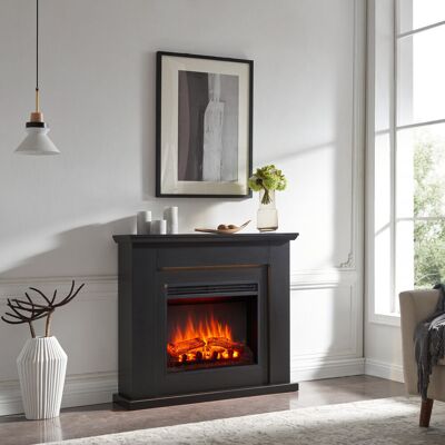 FLAMME Mardella Electric Fireplace with surround with 2kW Fireplace Heater Multiple Colours Available Black FLAMME Mardella Electric Fireplace with surround with 2kW Fireplace Heater Multiple Colours Available Black