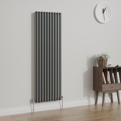 Belfry Heating Shoshana Vertical Oval Panel Radiator Anthracite 180cm H x 59cm W Belfry Heating Shoshana Vertical Oval Panel Radiator Anthracite 180cm H x 59cm W