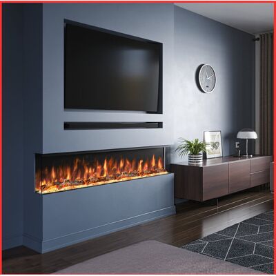 Evolution Fires Spectrum Series 60-Inch 3-Sided Panoramic Electric Fireplace – TV Media Wall Compatible Glass 48.3cm H X 152.4cm W X 20.3cm D Evolution Fires Spectrum Series 60-Inch 3-Sided Panoramic Electric Fireplace – TV Media Wall Compatible Glass 48.3cm H X 152.4cm W X 20.3cm D