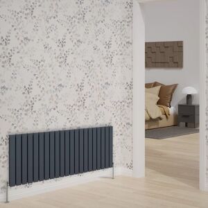 Belfry Heating Bryant Horizontal Double Flat Panel Radiators 600x1428mm gray 60.0 H x 142.8 W x 5.2 D cm